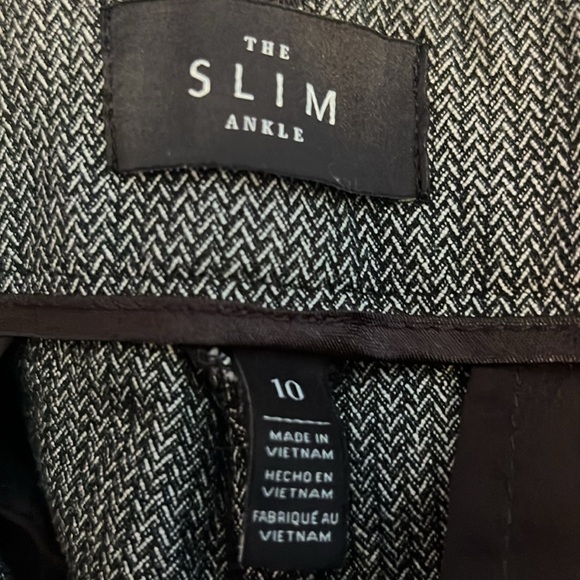 White House Black Market The Slim Ankle Black pattern Dress Pants Size l10 - Picture 2 of 4